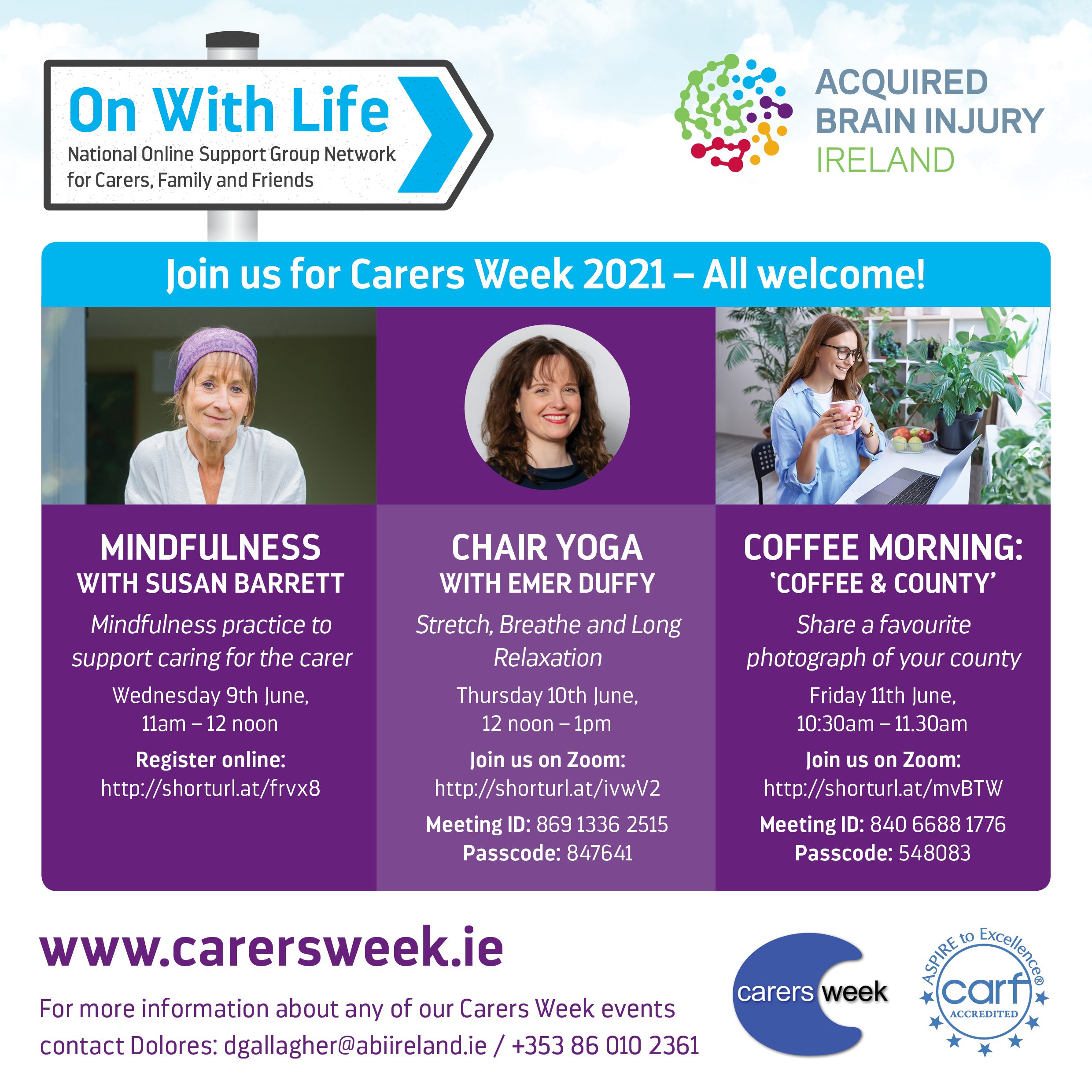 On With Life Carers and Families Programme presents events for Carers Week 2021